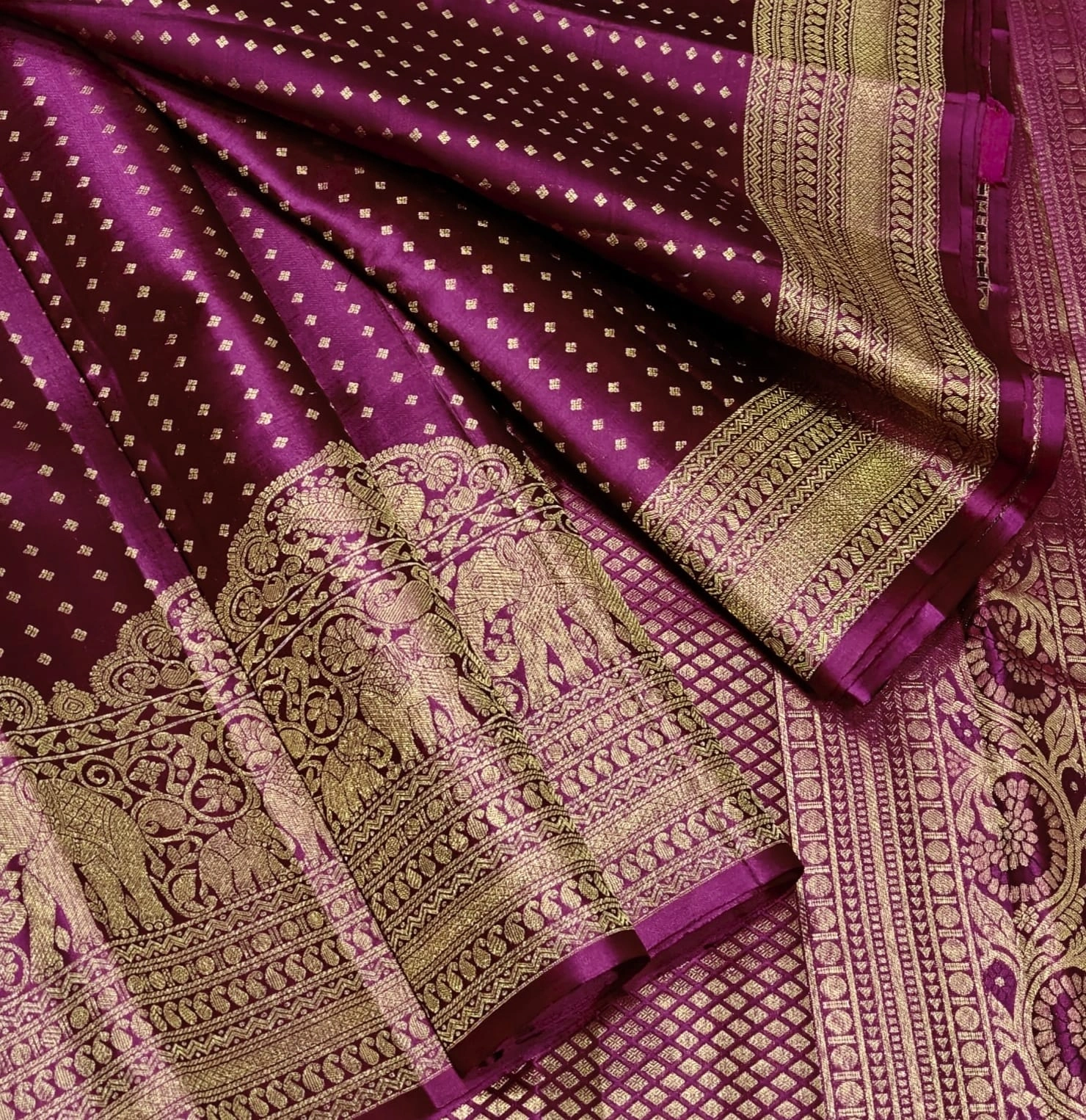 Deep Purple Kanchipuram Silk Saree